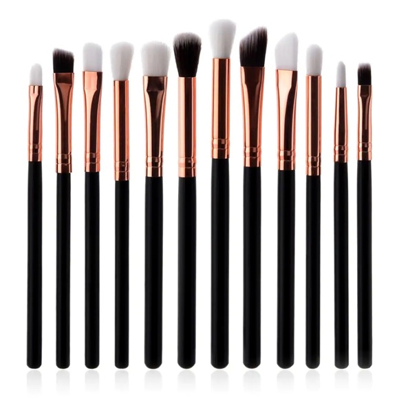 New Black & Rose Gold Handle Eye Brush Set - Picture 3 of 3